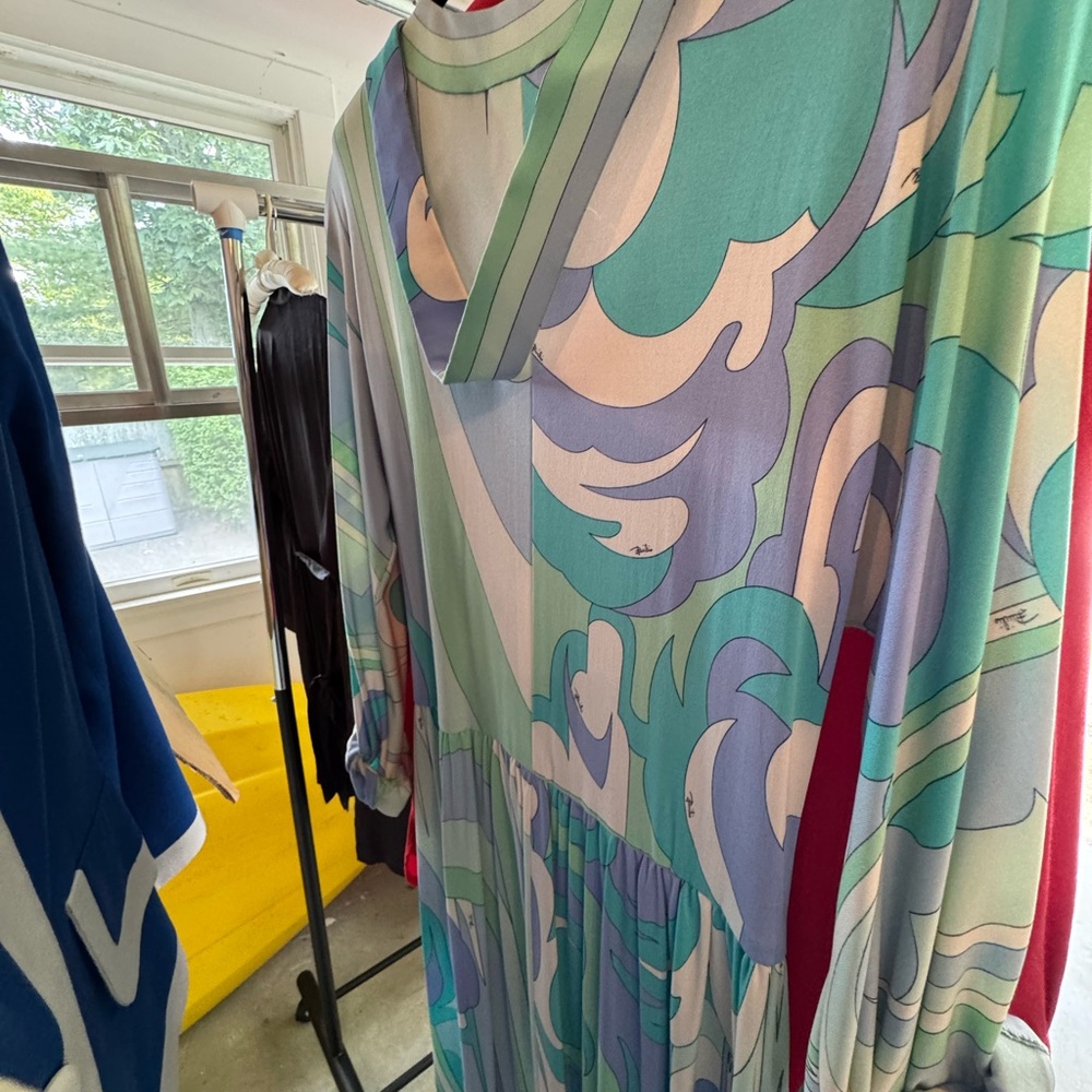 Emilio Pucci Multicolor Abstract Midi Dress
